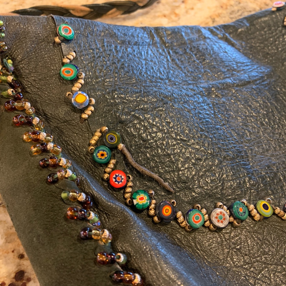 Gossamer Wings by Barbara Grimes * RARE * Custom Handmade Leather Beaded Bag - Picture 8 of 16